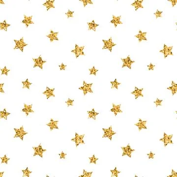 Stars seamless pattern gold Stock Illustration