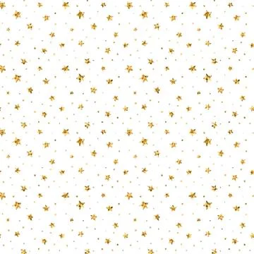 Stars seamless pattern gold Stock Illustration