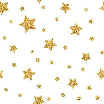 Stars seamless pattern gold Stock Illustration