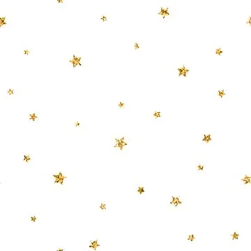 Stars seamless pattern gold Stock Illustration