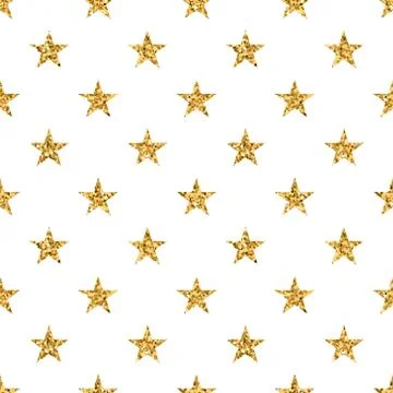 Stars seamless pattern gold Stock Illustration