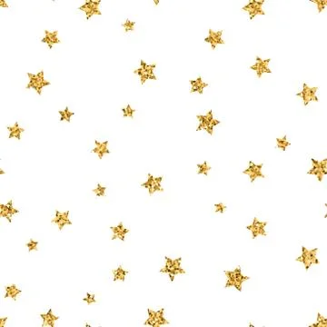 Stars seamless pattern gold Illustrazione stock