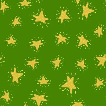 Stars seamless pattern. Hand drawn background space. Illustrazione stock