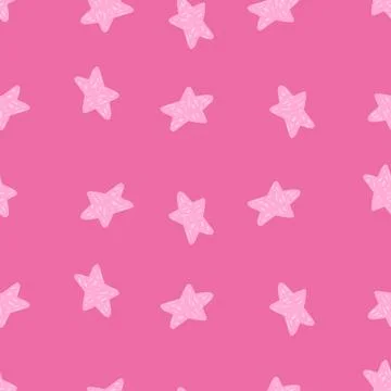 Stars seamless pattern. Hand drawn background celebration. 库存插图