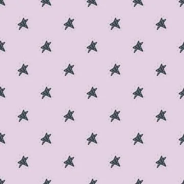 Stars seamless pattern. Hand drawn background space. 库存插图
