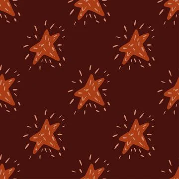 Stars seamless pattern. Hand drawn background space. イラスト素材
