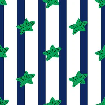 Stars seamless pattern. Hand drawn background celebration. 库存插图