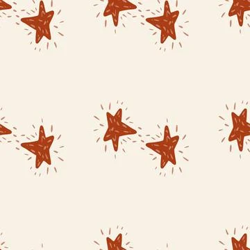 Stars seamless pattern. Hand drawn background space. 스톡 일러스트