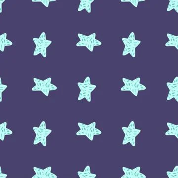Stars seamless pattern. Hand drawn background celebration. 库存插图