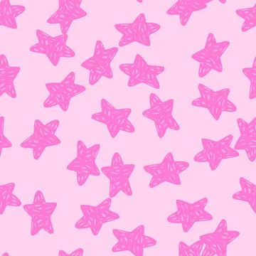 Stars seamless pattern. Hand drawn background celebration. 库存插图