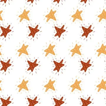 Stars seamless pattern. Hand drawn background space. 스톡 일러스트