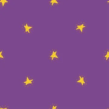 Stars seamless pattern. Hand drawn background space. Illustrazione stock
