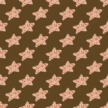 Stars seamless pattern. Hand drawn background celebration. Illustrazione stock
