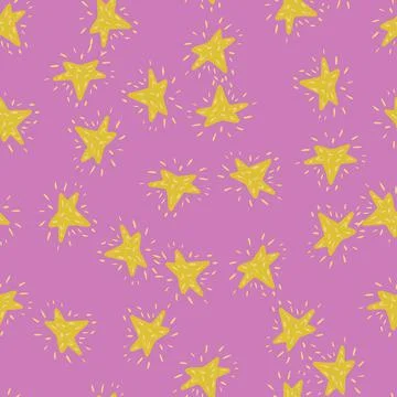 Stars seamless pattern. Hand drawn background space. Stock Illustration