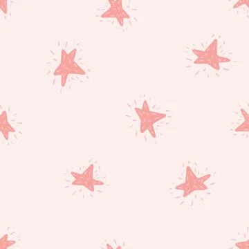 Stars seamless pattern. Hand drawn background space. 스톡 일러스트
