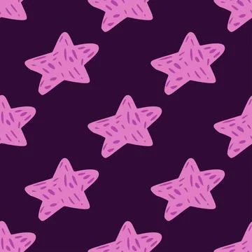 Stars seamless pattern. Hand drawn background celebration. Stock Illustration