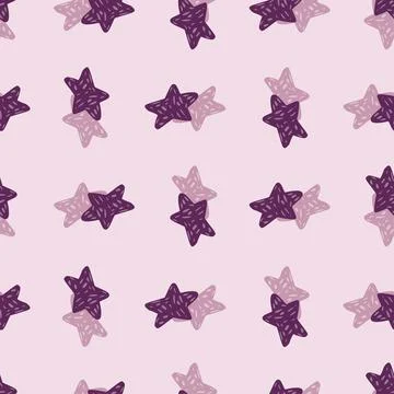 Stars seamless pattern. Hand drawn background celebration. 스톡 일러스트