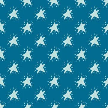 Stars seamless pattern. Hand drawn background space. 스톡 일러스트