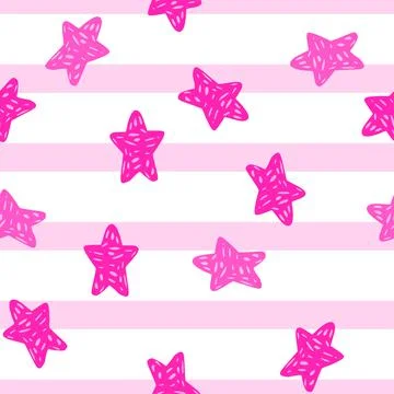 Stars seamless pattern. Hand drawn background celebration. Illustrazione stock