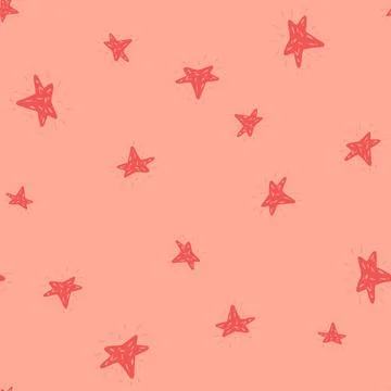 Stars seamless pattern. Hand drawn background space. Illustrazione stock