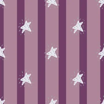 Stars seamless pattern. Hand drawn background space. Illustrazione stock