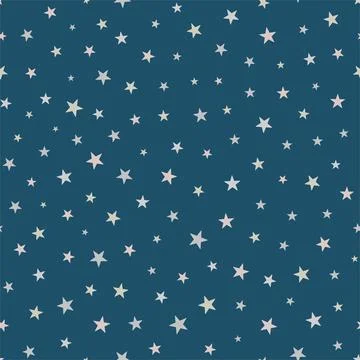 The stars seamless pattern. A light coloured elements on dark blue background. Stockillustratie