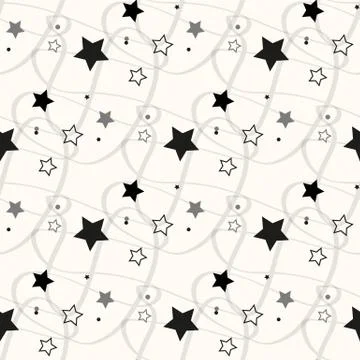 Stars Seamless Pattern. The vector image. Starry night sky Stock Illustration