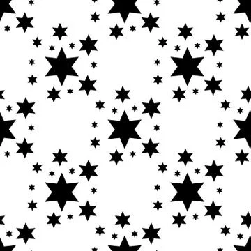 Stars Seamless Pattern. The vector image. Starry night sky Illustrazione stock