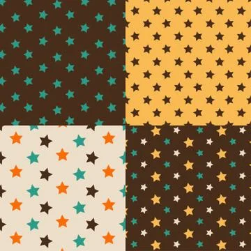 Stars seamless pattern. vector set. Ilustración de archivo