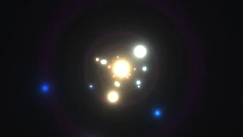 Stars shine in dark space with glowing light patterns Stock Footage 338325722