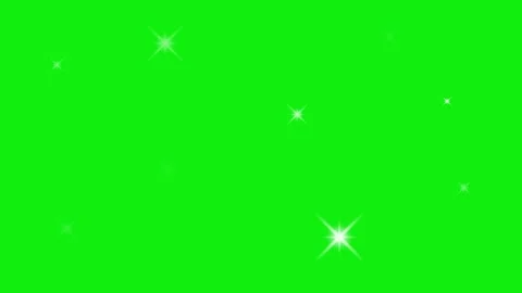 Stars shine effect on green screen background Stock Footage 340352801
