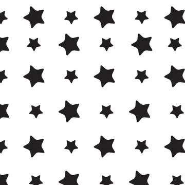 Stars sky black white pattern Stock Illustration