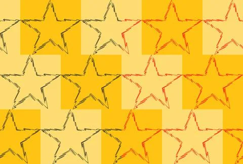 Stars space geometric seamless pattern, scribble line star shapes cut off Stock Illustration