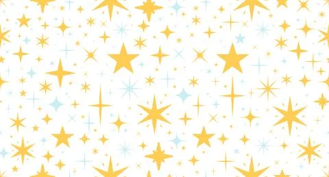 Stars sparkles seamless pattern illustration Stock Illustration