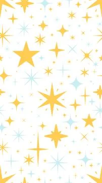 Stars sparkles vertical seamless pattern illustration Stock Illustration