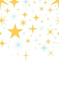 Stars sparkles vertical top frame illustration Stock Illustration