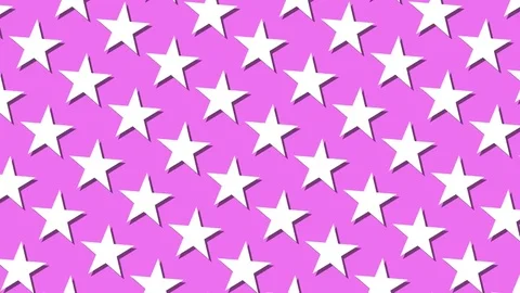Stars spinning background loop, modern style pink white with shadow Stock Footage 73832195