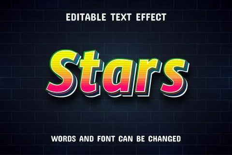 Stars text - editable text effect Stock Illustration