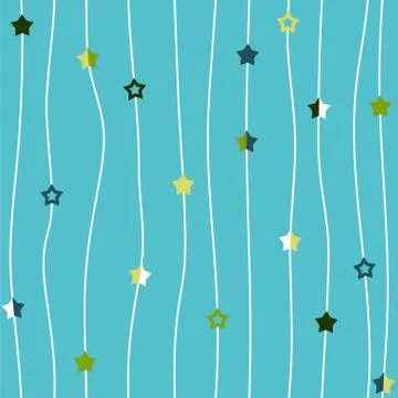 Stars thread vector seamless pattern Abstract string blue texture of geometry Stock Illustration