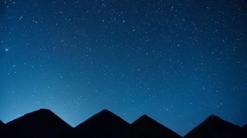 Stars Time Lapse of operating mine at night. Barkhan dumps similar to the Stock Footage 75408983