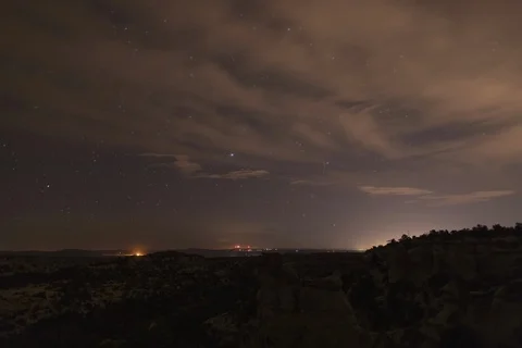 Stars timelapse rolling clouds in New Mexico 4k Video stock 115501316