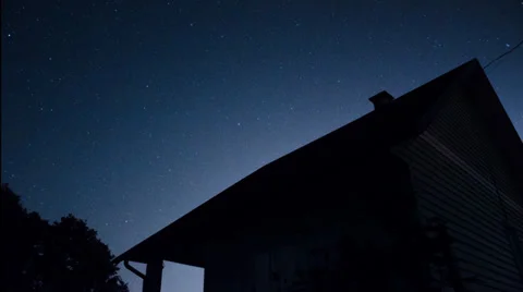 Stars Turn Through Trees, Time Lapse Video stock 32277174