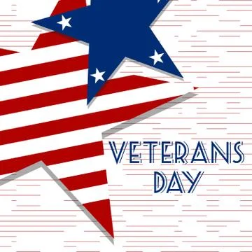Stars with U.S.A Flag in style vector. Creative Abstract Happy Veterans Day Stock Illustration