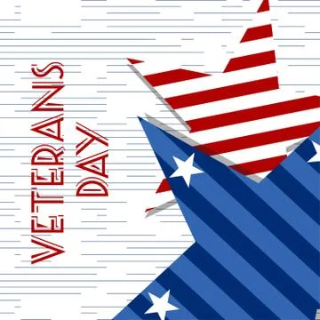 Stars with U.S.A Flag in style vector. Creative Abstract Happy Veterans Day Stock Illustration