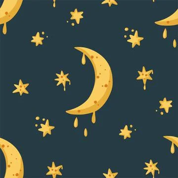 Stars vector seamless pattern. Stock Illustration