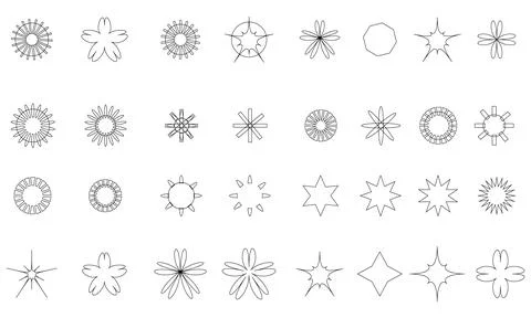 Stars Vector Shape line collection. Stock Illustration
