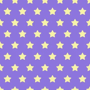Stars. Violet pattern with yellow stats. Cartoon, flat, vector Stock Illustration