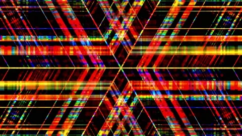 Stars VJ Loop Check Grid Lines Stripes Cross Abstract Plaid Pattern Stock Footage 153391680