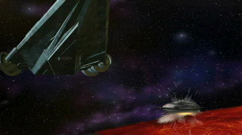 Starship attack Stock Footage 544247