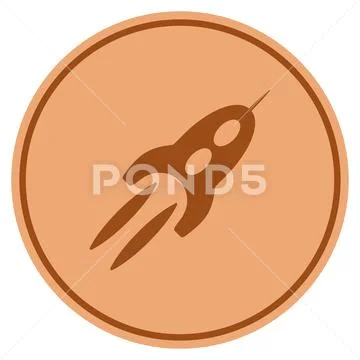 Starship Bronze Coin Stock Illustration